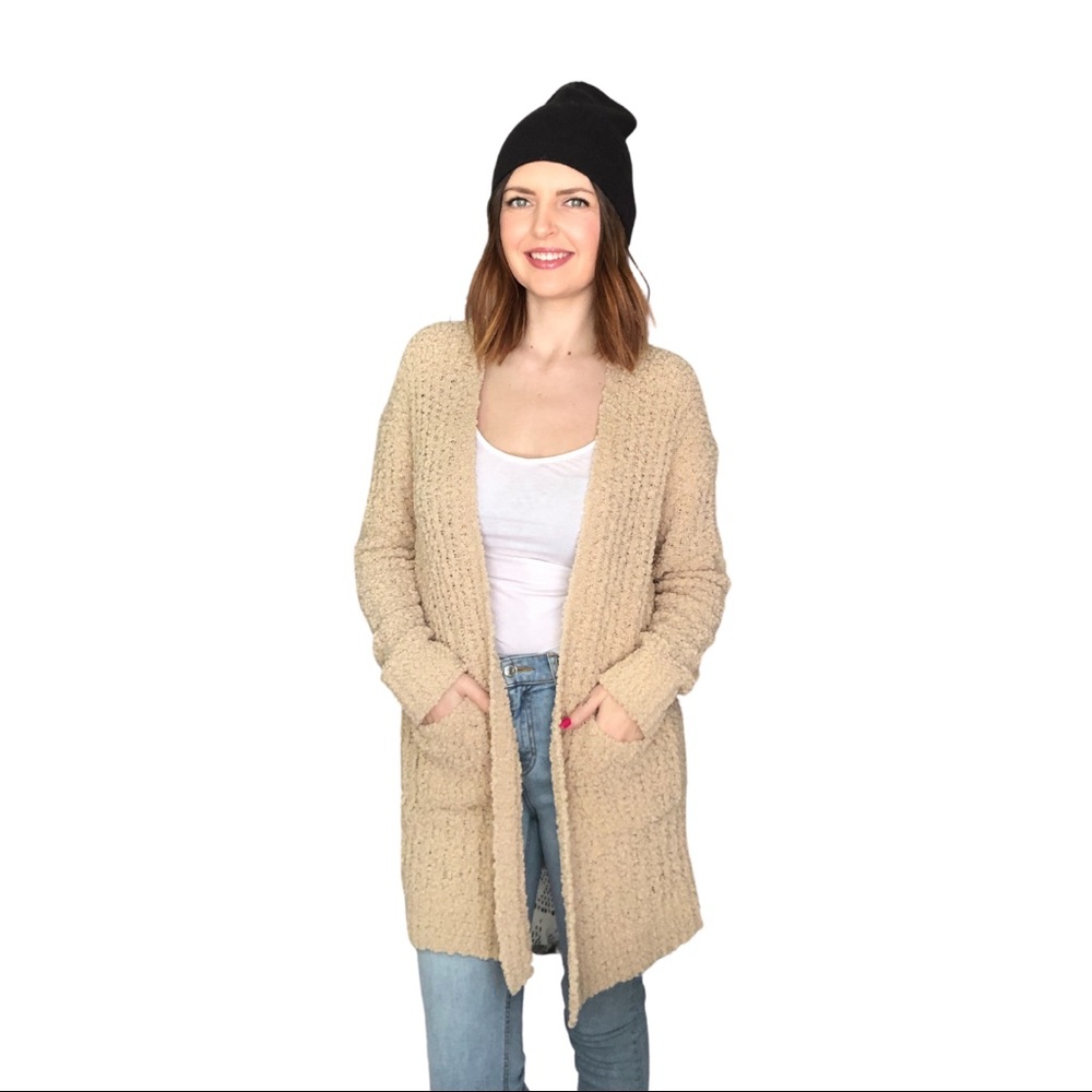 Long Popcorn knit cardigan